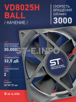 Вентилятор  VD8025H Ball (качения) 12V - st-e.info - Первоуральск